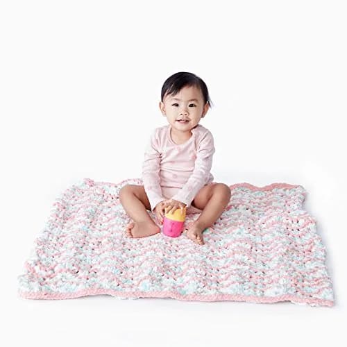 Bernat Baby Blanket Yarn Pink 100g (3.5oz) Super Bulky 6 | Soft Chenille-Style Polyester for Baby Projects thumbnail 4