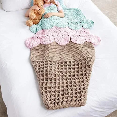 Bernat Baby Blanket Yarn Pink Blue Ombre 100g (3.5oz) | Soft Chenille-Style Yarn for Crochet & Knitting thumbnail 5