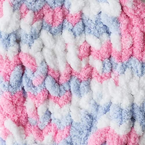 Bernat Baby Blanket Yarn Pink Blue Ombre 100g (3.5oz) | Soft Chenille-Style Yarn for Crochet & Knitting thumbnail 3