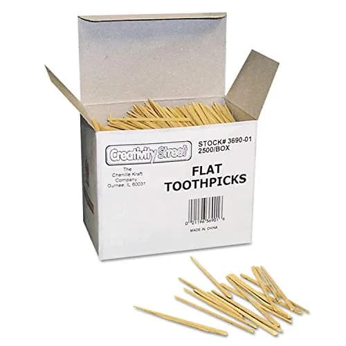 Chenille Kraft Flat Wood Toothpicks 2500 Count (Set of 3) | Natural Wood for Crafts & Household thumbnail 1