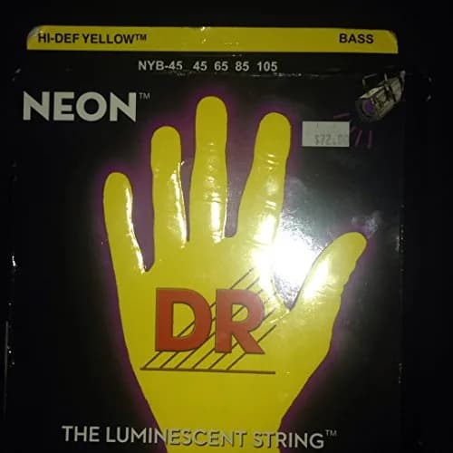 DR Strings NEON Electric Bass Guitar Strings - .045-.105 Medium, Yellow | Bright, Long-Lasting Coated Strings for Stage & Studio thumbnail 1