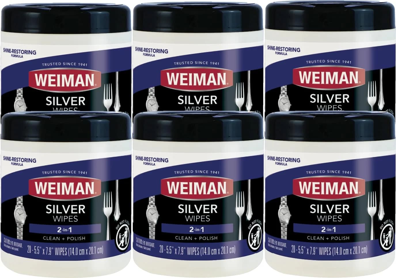 Weiman Silver Wipes 120 Count | Cleans, Polishes & Protects Silver Jewelry, Gold, Brass & Copper
