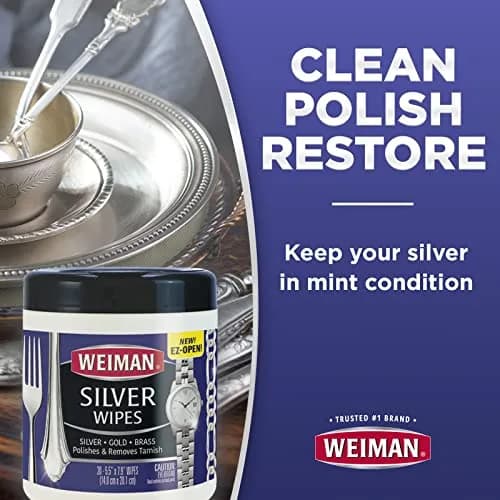 Weiman Silver Wipes 120 Count | Cleans, Polishes & Protects Silver Jewelry, Gold, Brass & Copper thumbnail 4