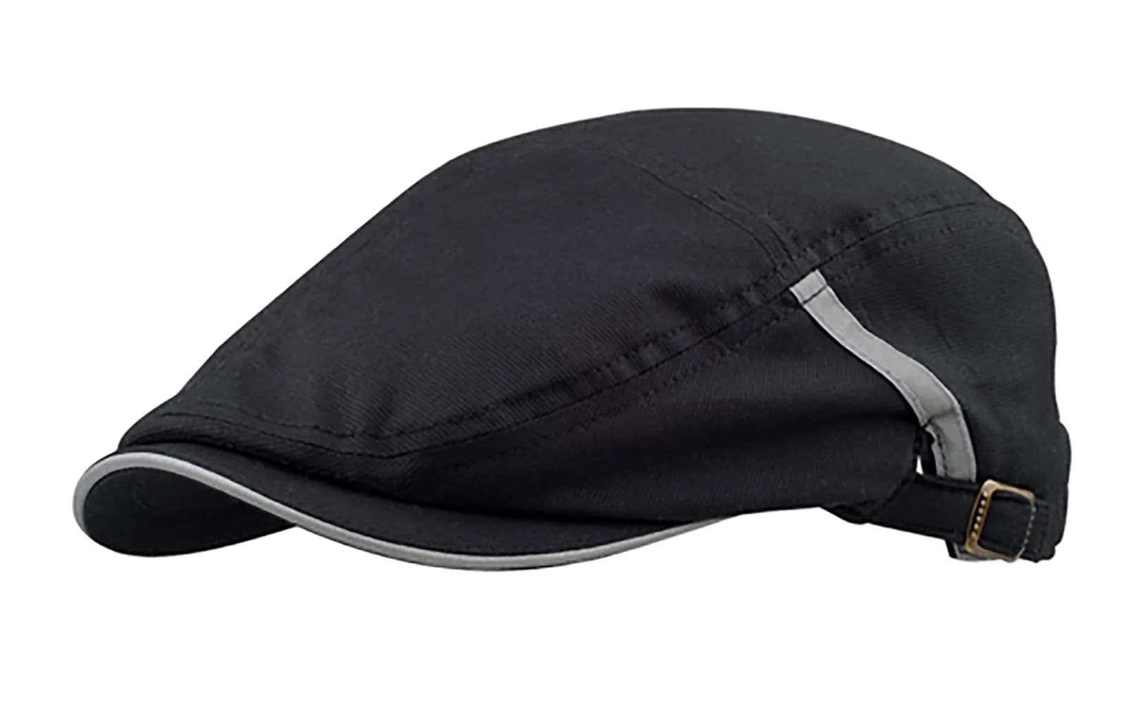Mega Cap Sandwich Bill Ivy Cap - Black 2.75 inch Bill | Casual Cotton Hat for Men — Black