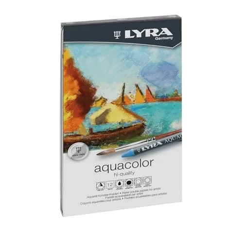 Lyra Aquacolor Wax Crayons - 12 Water Soluble Crayons for Artists | Highly Pigmented & Lightfast thumbnail 1