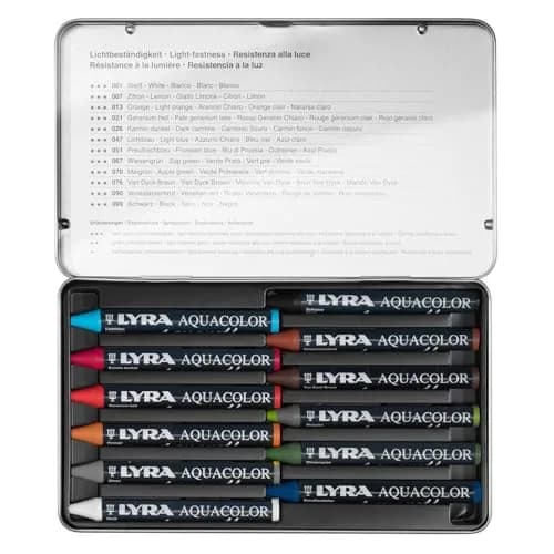 Lyra Aquacolor Wax Crayons - 12 Water Soluble Crayons for Artists | Highly Pigmented & Lightfast thumbnail 3