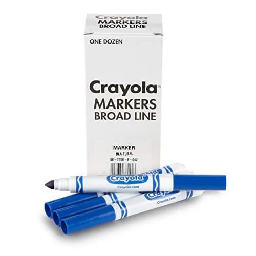Crayola Broad Line Markers - Blue (12 Count, 2.56cm W x 14.60cm H x 4.70cm L) | Non-Toxic Art Supplies for Kids & Teachers thumbnail 2
