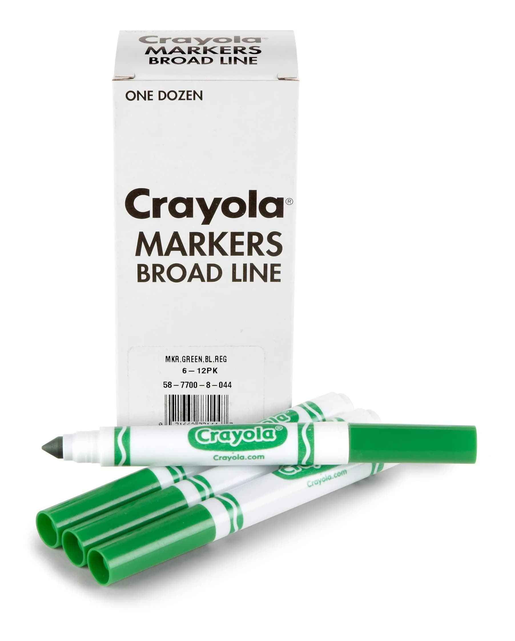 Crayola Broad Line Markers - Green (12ct) | Nontoxic Water-Based Ink