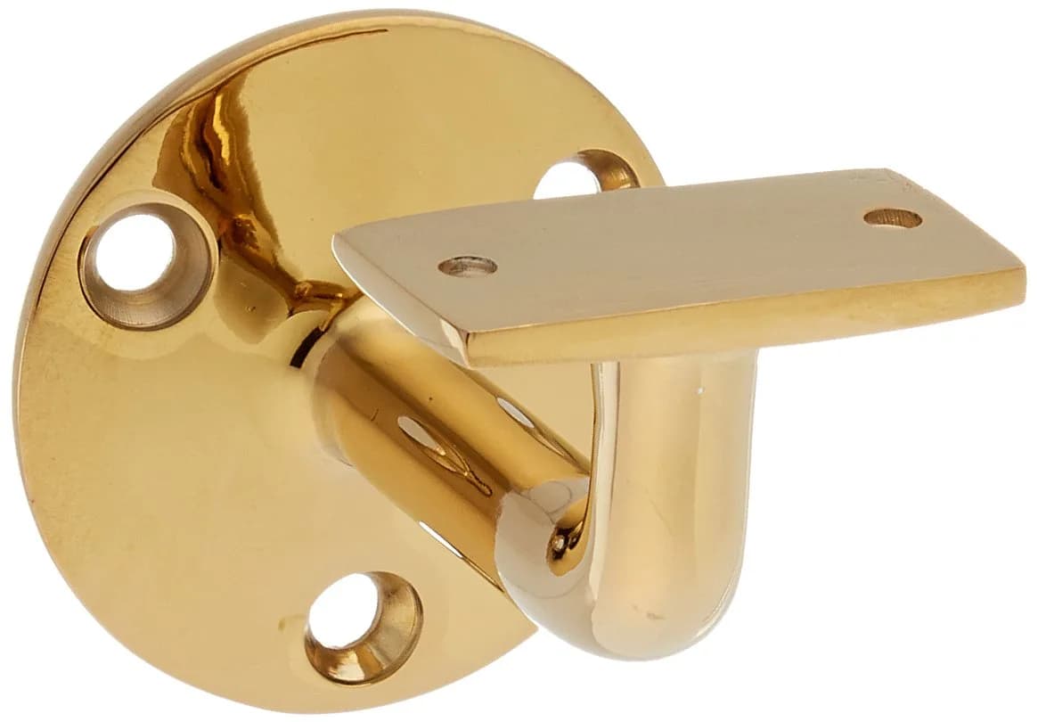 Deltana Hand Rail Bracket 7.62 cm (3in) Projection | Solid Brass Satin Chrome — Lifetime Polished Brass