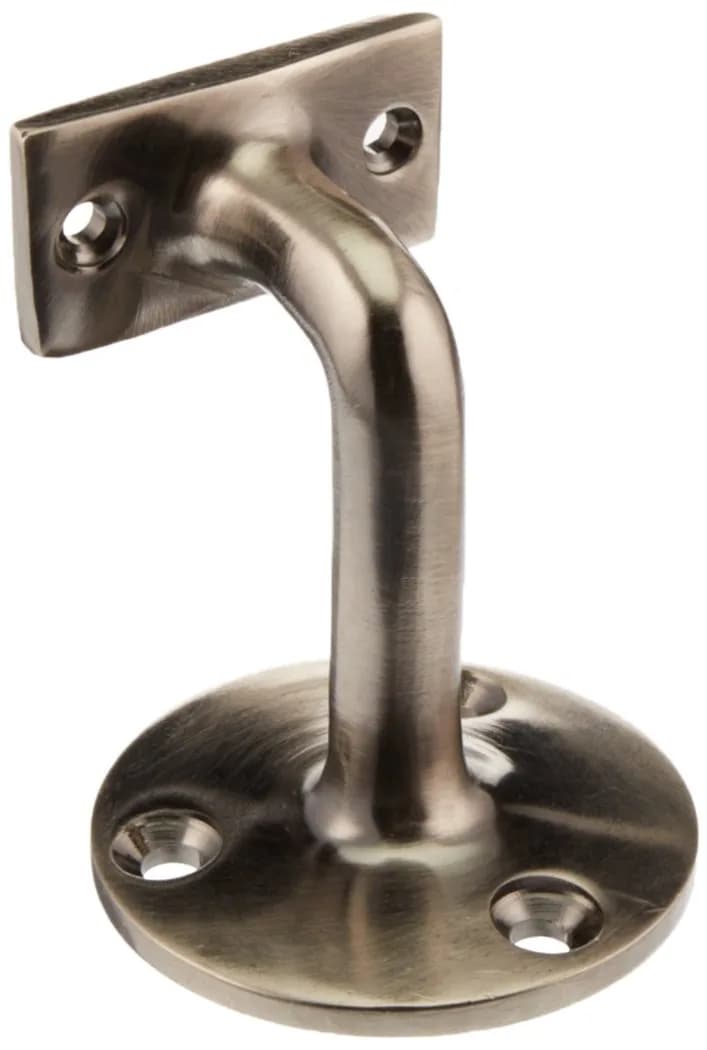 Deltana Hand Rail Bracket 7.62 cm (3in) Projection | Solid Brass Satin Chrome — Antique Nickel