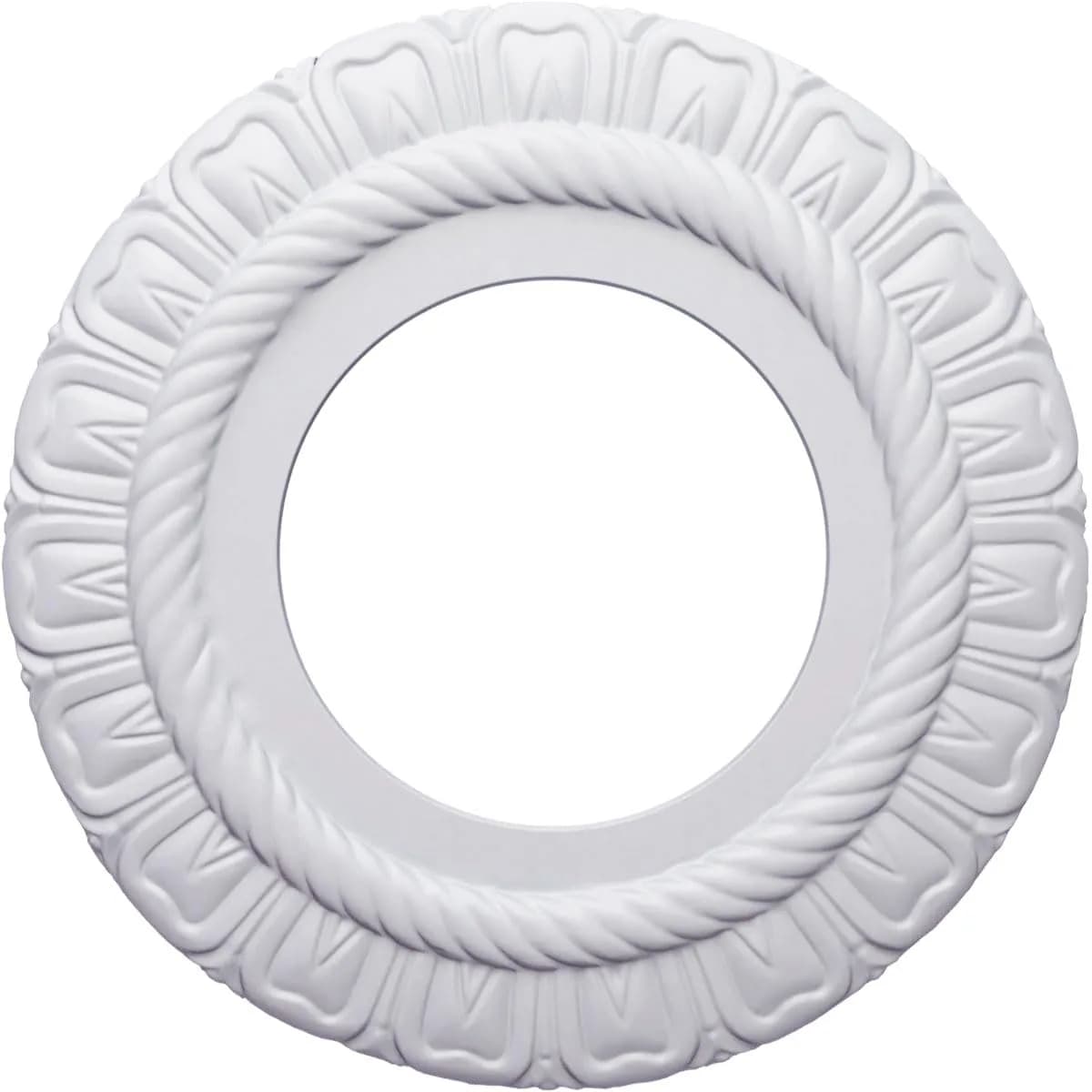 Ekena Millwork Claremont Ceiling Medallion 9"OD x 4 1/2"ID x 1/2"P (22.9cm OD x 11.4cm ID x 1.3cm P) | Lightweight Polyurethane for Easy Installation - main product image