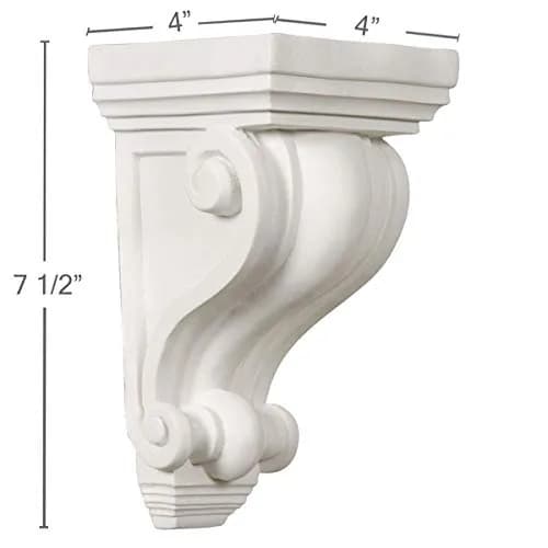 Ekena Millwork Devon Corbel 19.05cm (7 1/2in) Height, 10.16cm (4in) Width & Depth | Decorative Architectural Bracket thumbnail 2