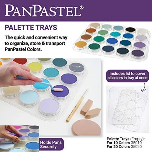 PanPastel 20-Color Artist Palette Tray with Clear Cover | Professional Art Supply for Mixing Pastels thumbnail 5