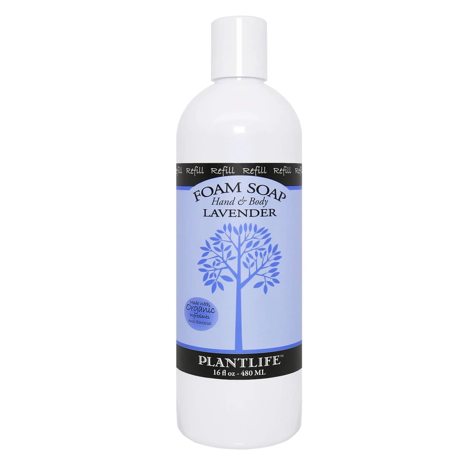 Plantlife Vanilla Orange Foam Soap Refill 473ml (16 Fl Oz) | Organic Aloe Vera for All Skin Types — Lavender / 16 Fl Oz