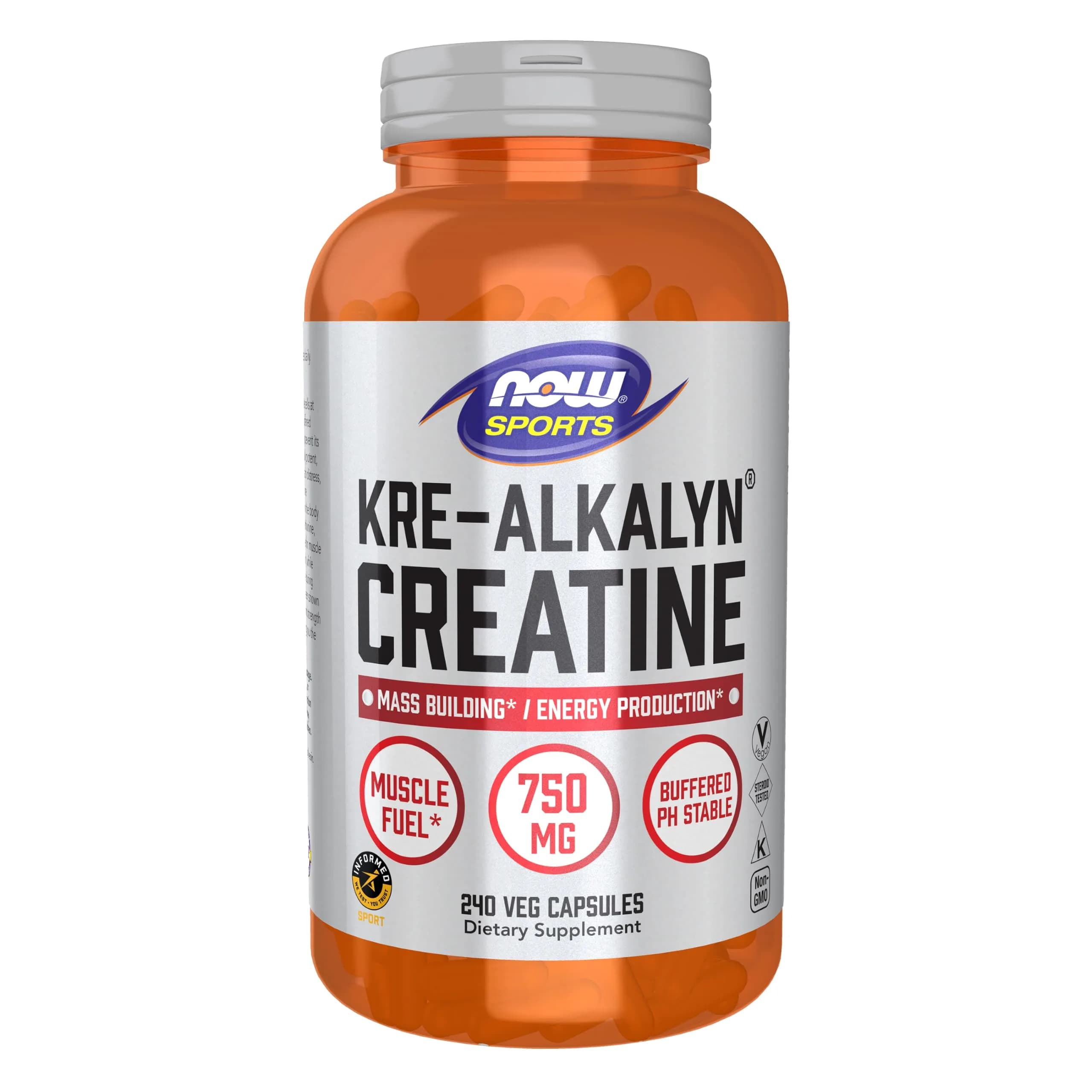 NOW Kre-Alkalyn PH Buffered Creatine 750 mg | Muscle Fuel for Active Adults (70-120 chars) - main product image