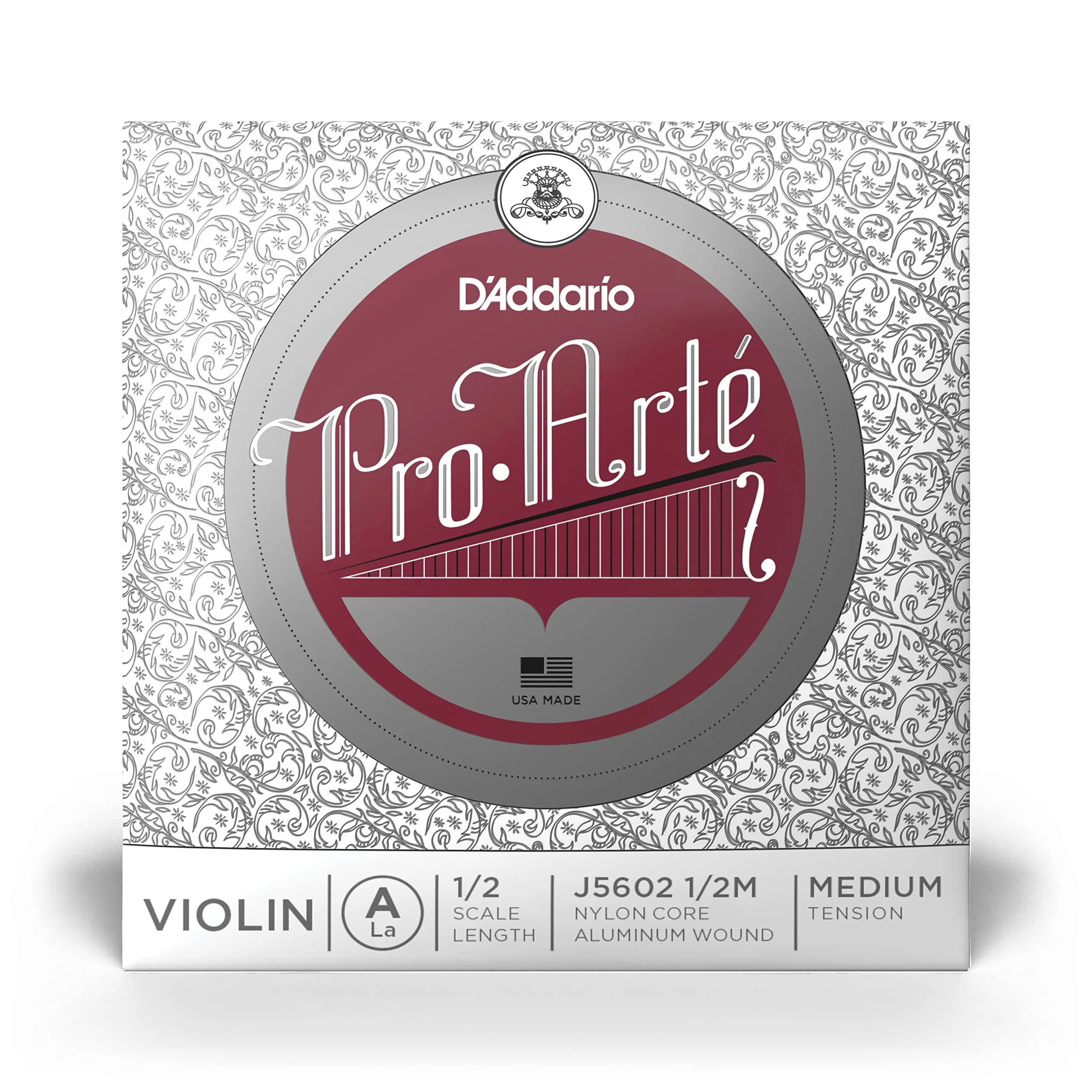 D'Addario Pro-Arte Violin Single A String 1/2 Scale Medium Tension | Warm Mellow Tone — natural