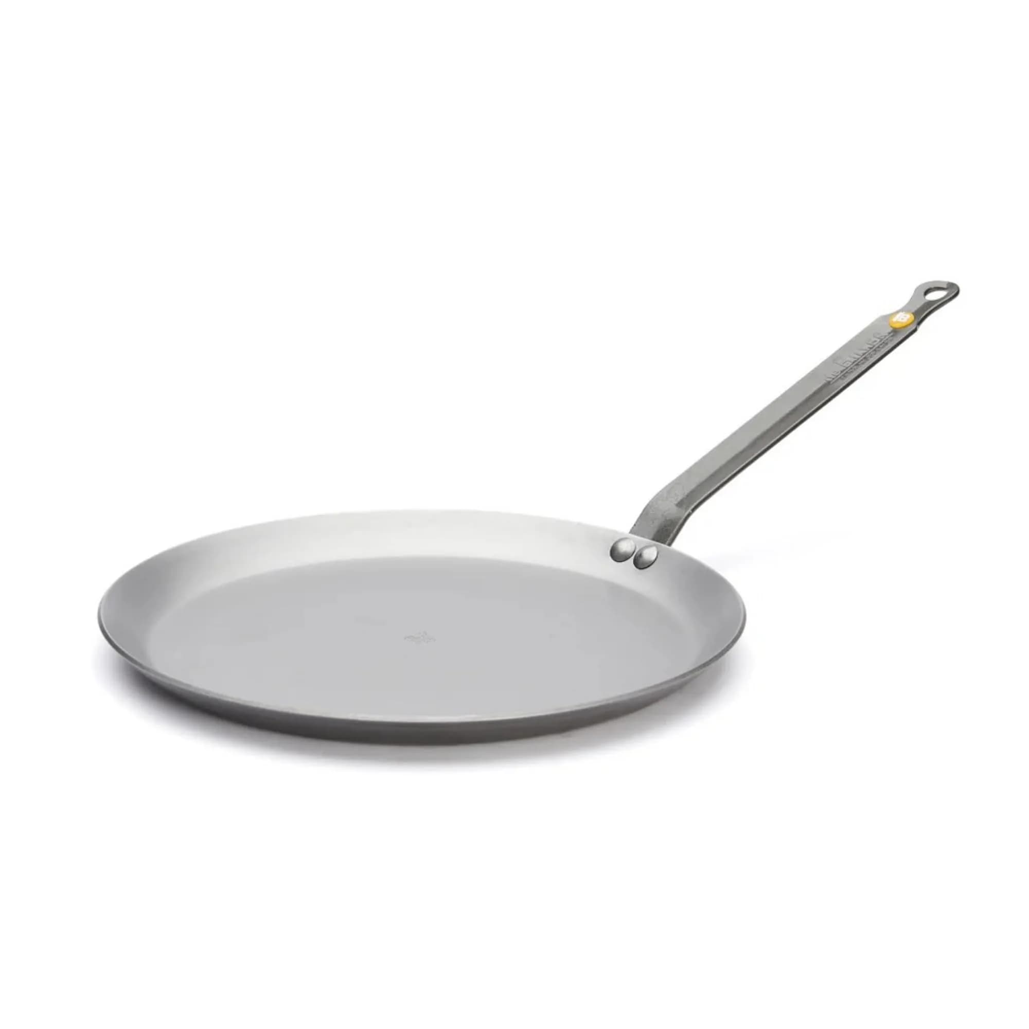de Buyer MINERAL B Carbon Steel Crepe & Tortilla Pan - 24 cm (9.5 inch) Diameter | Induction Compatible, Oven Safe