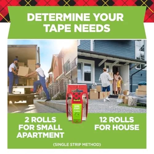 Scotch Sure Start Packing Tape Clear 1.88 in. x 22.2 yd. 6 Rolls | Easy Start & Quiet Unwind thumbnail 5