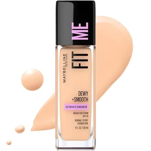 Maybelline Fit Me Dewy + Smooth Liquid Foundation Makeup, Classic Ivory, 1 Fl Oz (30ml) | Hydrating Luminous Finish thumbnail 1