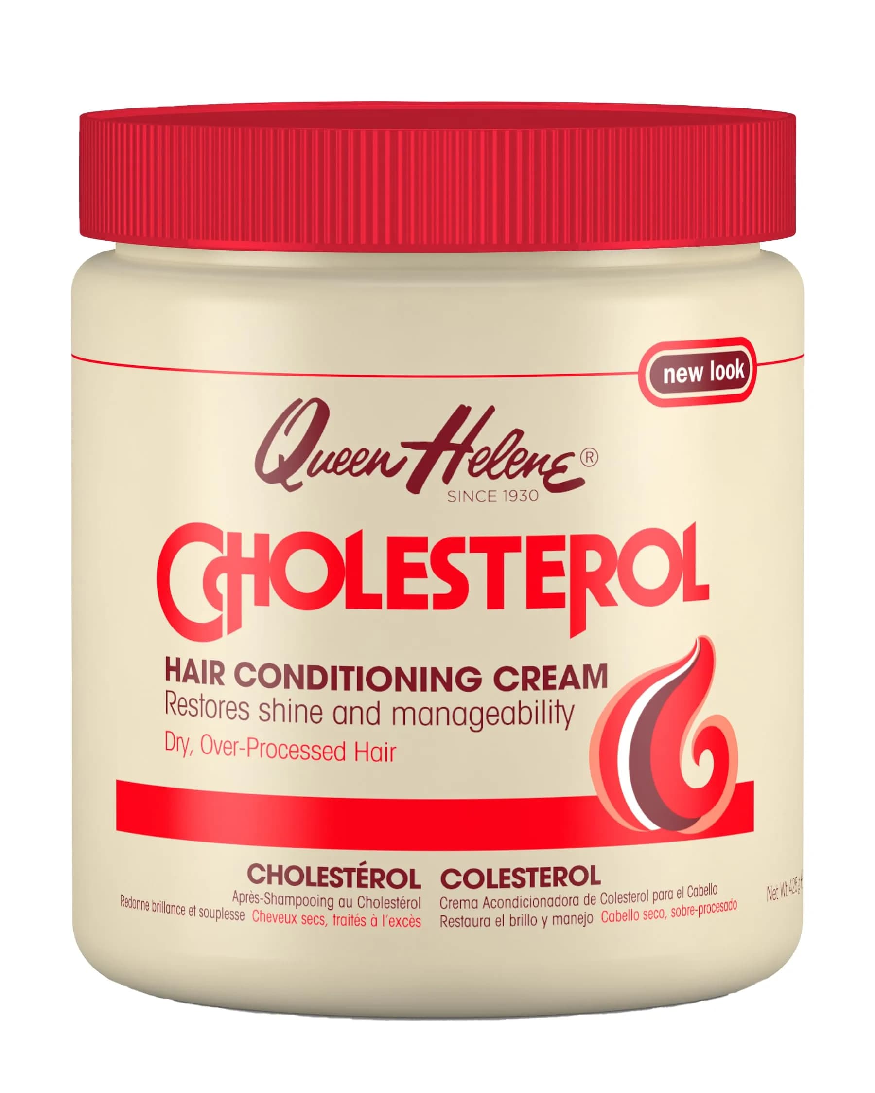 Queen Helene Cholesterol Hair Conditioning Cream 443ml (15.2 oz) | Deep Repair for Dry, Damaged Hair — Original