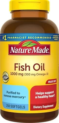 Nature Made Fish Oil Omega 3 Supplements 1000mg Softgels 250 Count thumbnail 1
