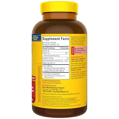 Nature Made Fish Oil Omega 3 Supplements 1000mg Softgels 250 Count thumbnail 7