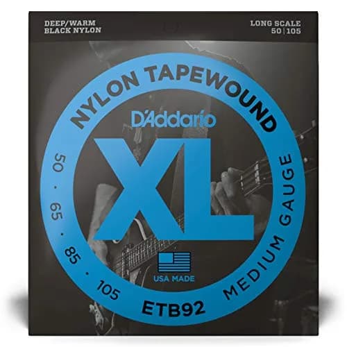 D'Addario ETB92 Tapewound Bass Strings 50-105 Gauge, Long Scale | Warm Deep Tone & Smooth Feel thumbnail 2