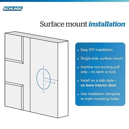 SCHLAGE Latitude Dummy Door Handle, Satin Nickel (Zinc) | Reversible, Decorative Pull thumbnail 7
