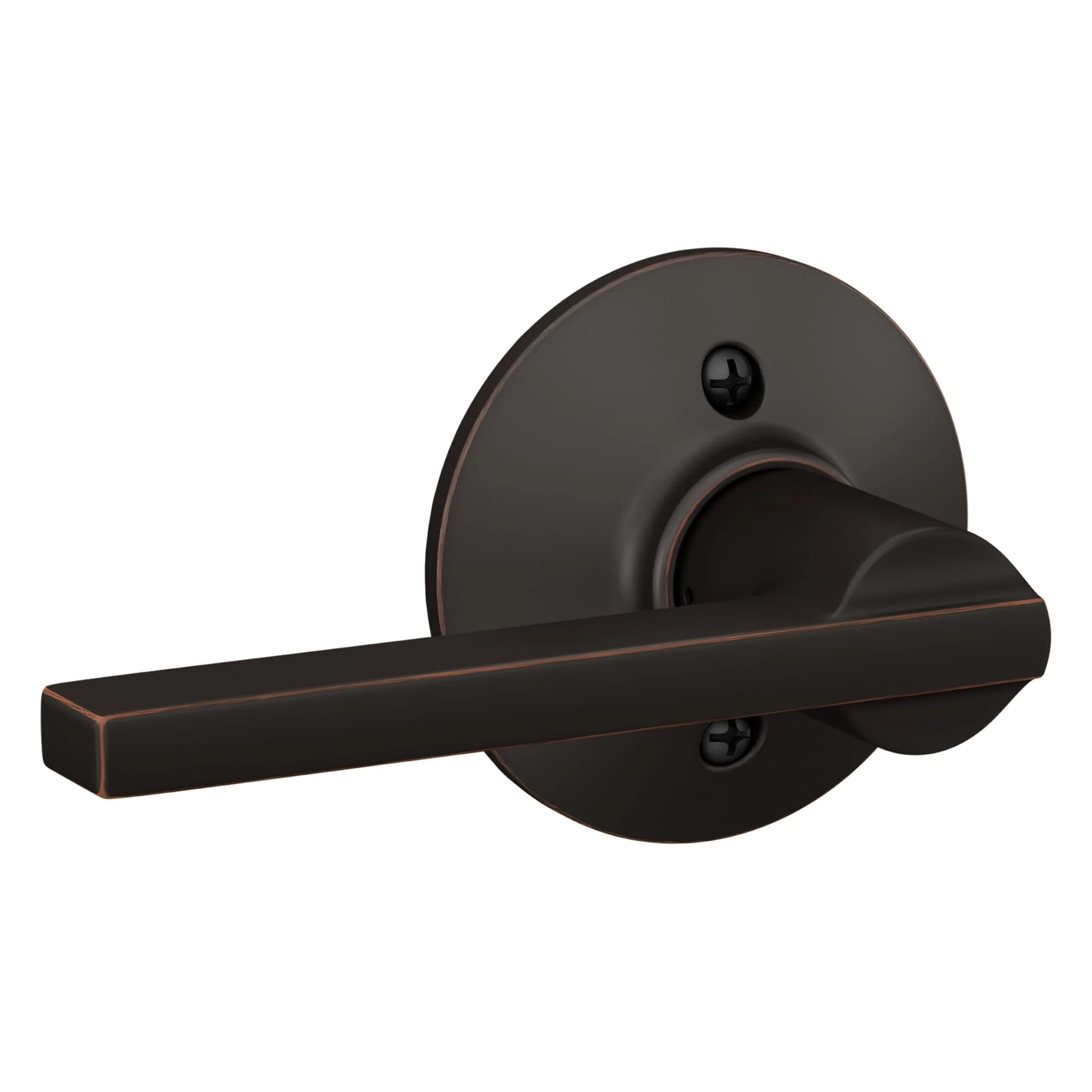 SCHLAGE Latitude Dummy Door Handle, Aged Bronze | Decorative Pull for Doors Without Latches