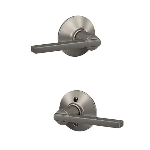 SCHLAGE Latitude Hall/Closet Passage Door Handle Lever, Satin Nickel, 2.5 inches (6.35 cm) Length | Grade 2 BHMA Certified thumbnail 1