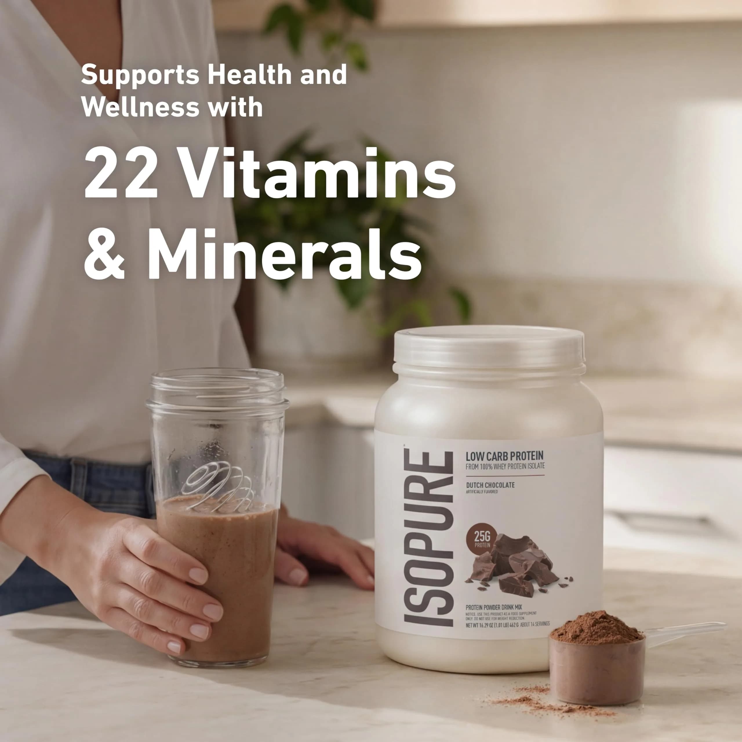 Isopure Low Carb Whey Protein Isolate Powder Dutch Chocolate, 1 Lb (454g) | 25g Protein Per Serving thumbnail 6