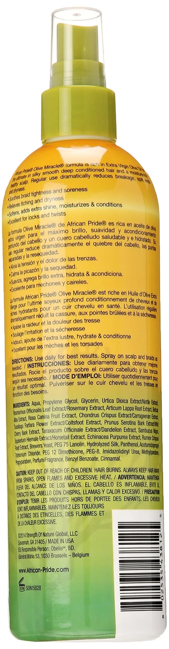 African Pride Olive Miracle Braid Sheen Spray 355ml (12 fl Oz) | Moisturizes Braids & Scalp thumbnail 2