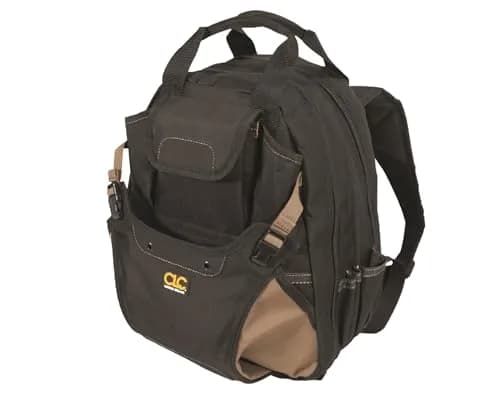 Custom Leathercraft 1134 Carpenter's Tool Backpack, 44 Pockets, Padded Back Support, Black thumbnail 1
