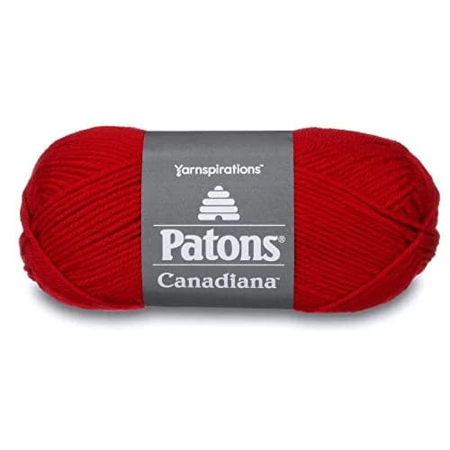 Patons Canadiana Solids Yarn Cardinal 100g (3.5 oz) | Worsted Weight Acrylic for Knitting & Crochet thumbnail 1