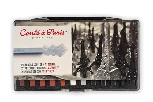Conté à Paris Sketching Crayons Set with 12 Assorted Colors | Soft Pigments for Art & Drawing thumbnail 1