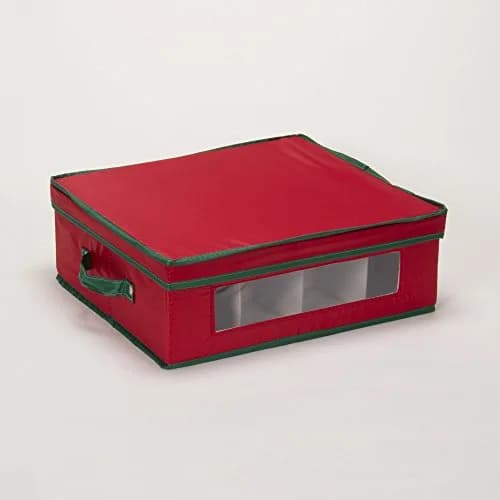 Household Essentials Holiday China Cup Storage Box 12 Cups | 35.5cm (13.9in) x 32.3cm (12.7in) x 14cm (5.5in) thumbnail 2