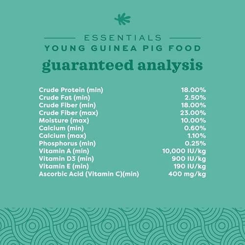 Oxbow Essentials Young Guinea Pig Food, High Fiber Alfalfa Pellets 2.27 kg (5 lb) | Supports Growth & Digestion thumbnail 8