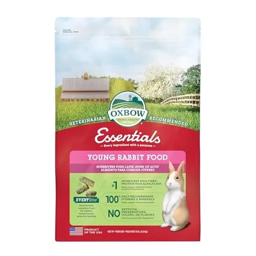 Oxbow Essentials Young Rabbit Food 4.54 kg (10 lb) | High-Fiber Alfalfa Pellets for Healthy Digestion thumbnail 1