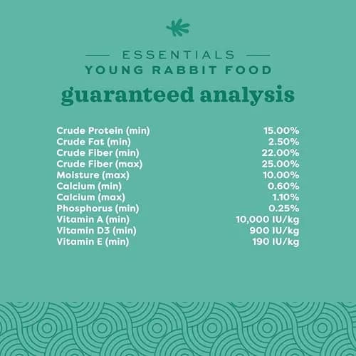 Oxbow Essentials Young Rabbit Food 4.54 kg (10 lb) | High-Fiber Alfalfa Pellets for Healthy Digestion thumbnail 8