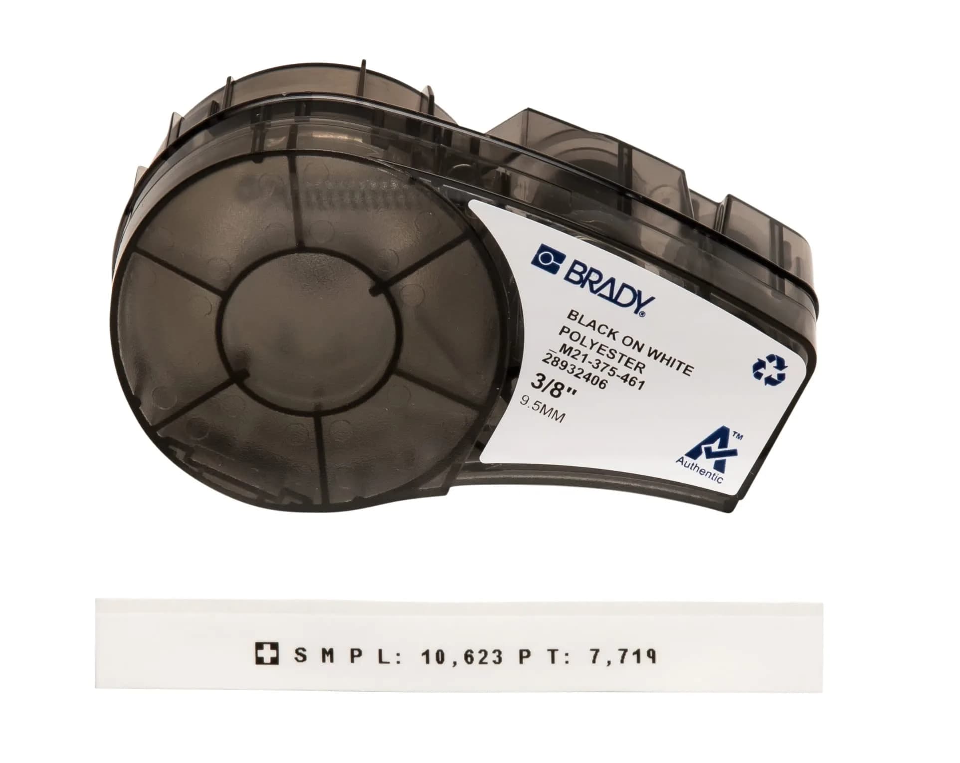 Brady Extreme-Temp Resistant Label .75" W x 21' L (19mm W x 6.4m L) | Chemical & Autoclave Proof for Labs — Black on White