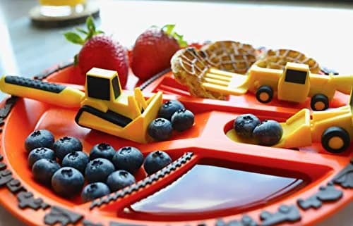 Constructive Eating Construction Plate and Utensils Set - 4-Piece Toddler Dinnerware thumbnail 9