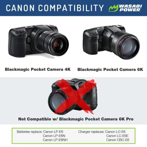 Wasabi Power LP-E6, LP-E6N Battery (2-Pack) & Charger for Canon EOS 5D Series | 7.2V 2600mAh thumbnail 3