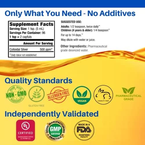 Natural Path Silver Wings Colloidal Silver 500 PPM (236ml / 8 Fl Oz) thumbnail 2