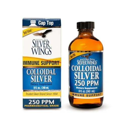 Natural Path Silver Wings Colloidal Silver Liquid - 250ppm (1250mcg) - 8 fl oz thumbnail 1