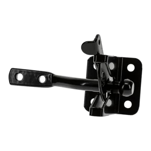 National Hardware Automatic Gate Latch, 4 in Strike, Black Steel | Self-Latching for Outswing Gates thumbnail 1