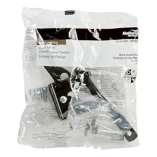 National Hardware Automatic Gate Latch, 4 in Strike, Black Steel | Self-Latching for Outswing Gates thumbnail 3