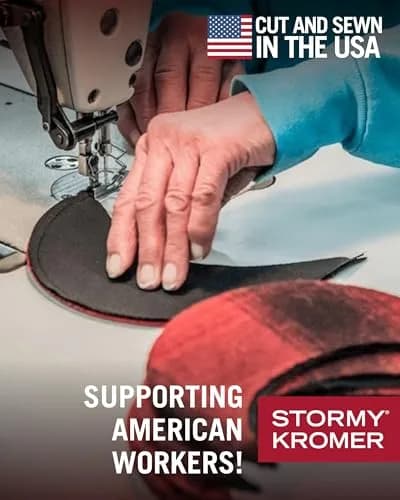 Stormy Kromer The Original Cap Red/Black Plaid Size 7 1/2 | Classic Wool Blend Winter Hat with Earflaps thumbnail 6