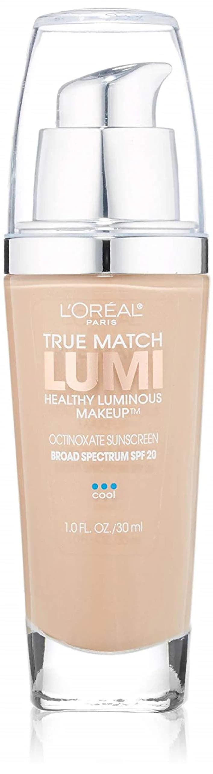 L'Oreal Paris True Match Lumi Healthy Luminous Makeup Creamy Natural 25ml (0.811 Fl Oz) Pack of 2 | Luminous Finish for All Skin Types — 1 Fl Oz