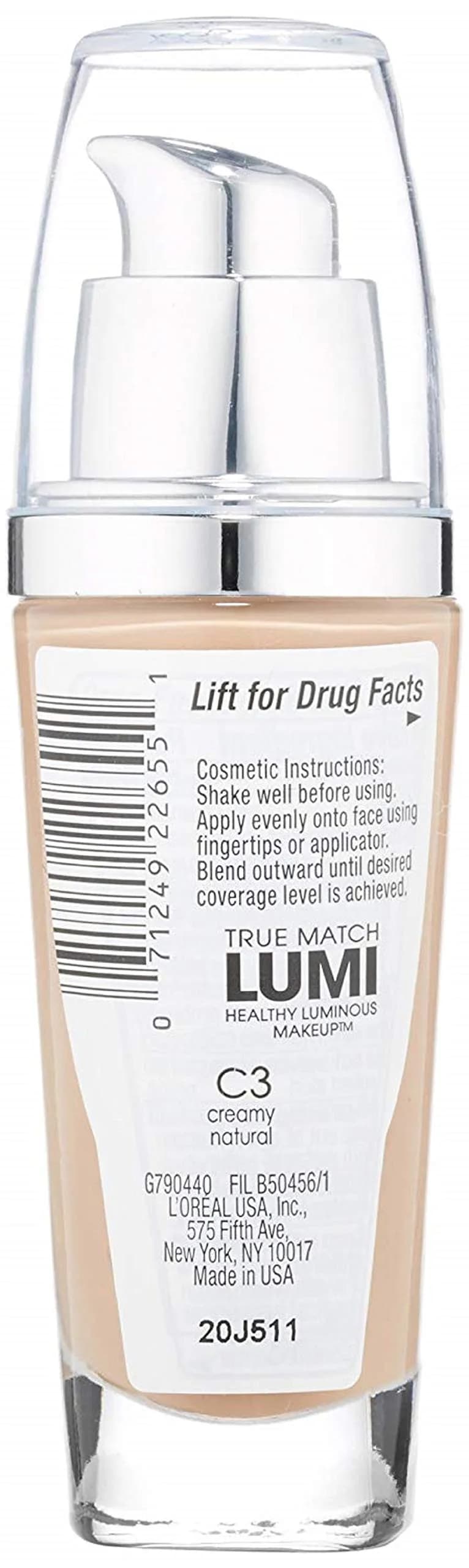 L'Oreal Paris True Match Lumi Healthy Luminous Makeup Creamy Natural 25ml (0.811 Fl Oz) Pack of 2 | Luminous Finish for All Skin Types thumbnail 2