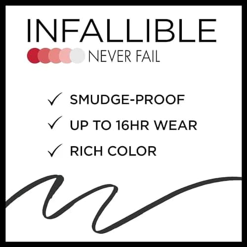 L'Oreal Paris Infallible Never Fail Mechanical Eyeliner Pencil Black 0.008 oz (0.22 g) | Smudge-Proof Up to 16 Hours thumbnail 3